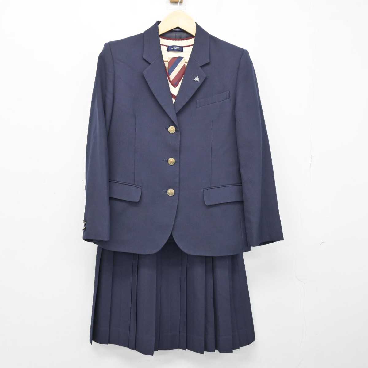 【中古】広島県 広島井口高等学校 女子制服 4点 (ブレザー・ニットベスト・スカート) sf048869