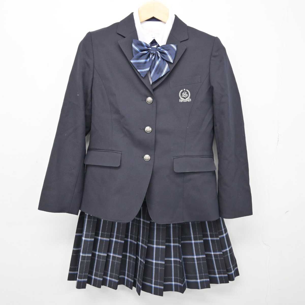 【中古】福岡県 真颯館高等学校 女子制服 4点 (ブレザー・シャツ・スカート) sf048905