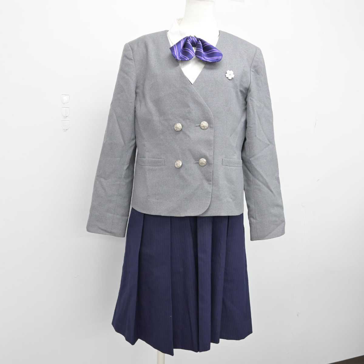 【中古】東京都 跡見学園中学校高等学校 女子制服 5点 (ブレザー・シャツ・ジャンパースカート) sf048974