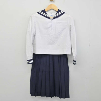 【中古】神奈川県 相模女子大学中学部 女子制服 2点 (セーラー服・スカート) sf048982