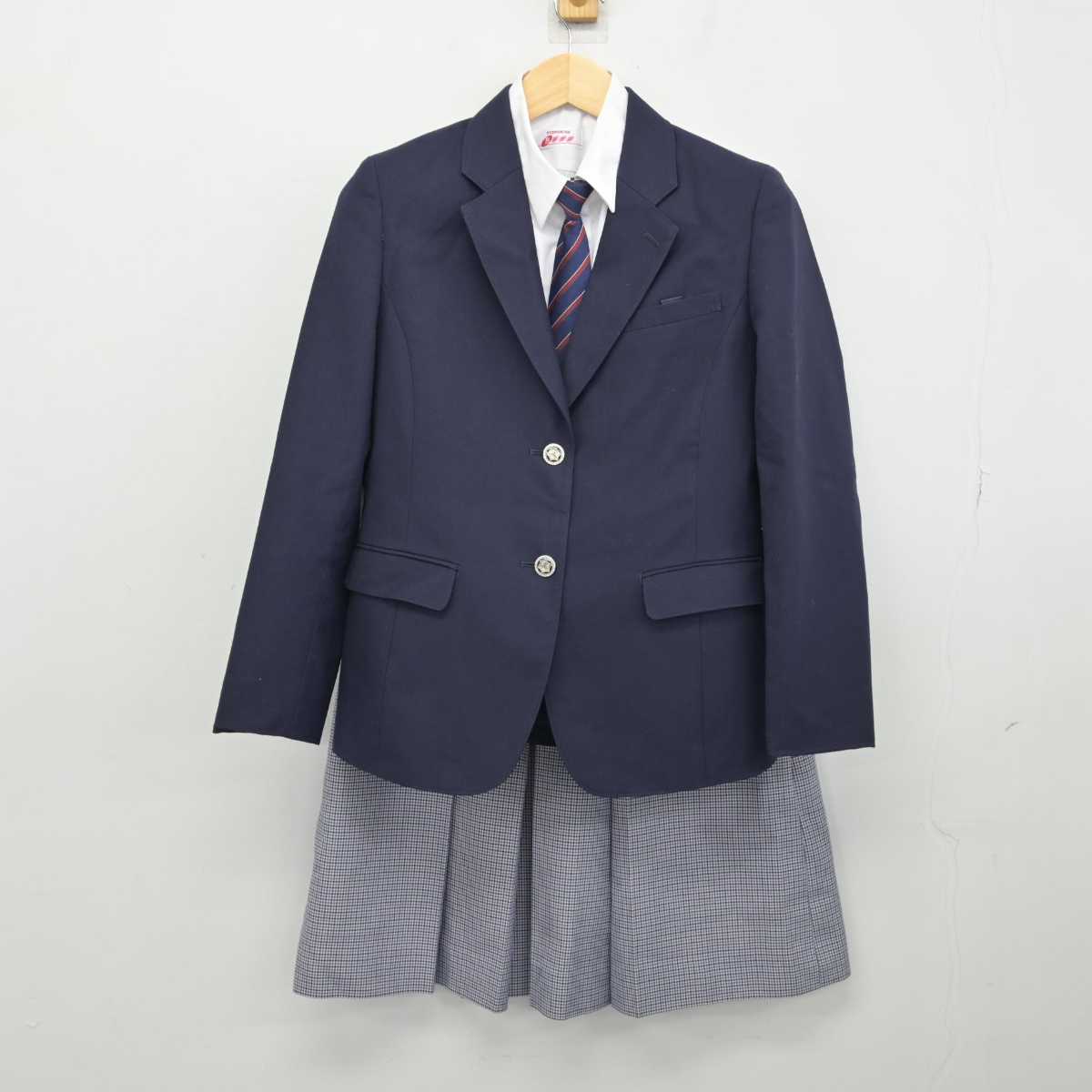 【中古】北海道 西岡北中学校 女子制服 4点 (ブレザー・シャツ・スカート) sf048991