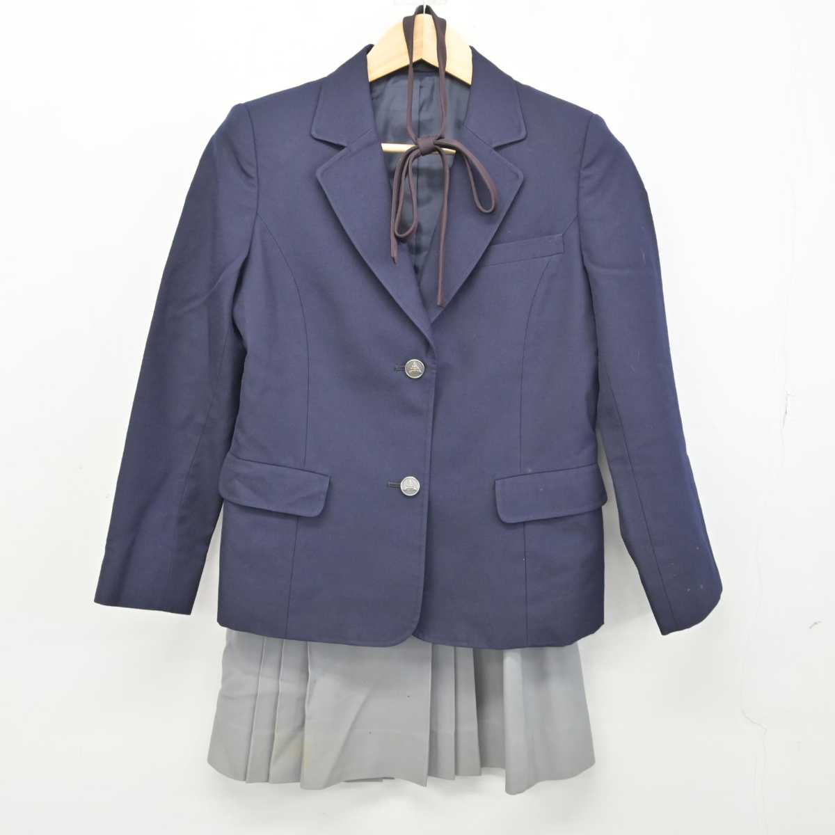 【中古】神奈川県 大船高等学校 女子制服 4点 (ブレザー・スカート) sf048994