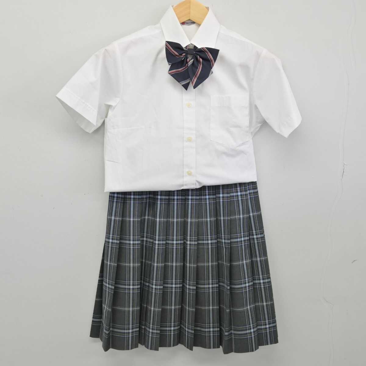 【中古】東京都 文華女子高等学校 女子制服 3点 (シャツ・スカート) sf049001