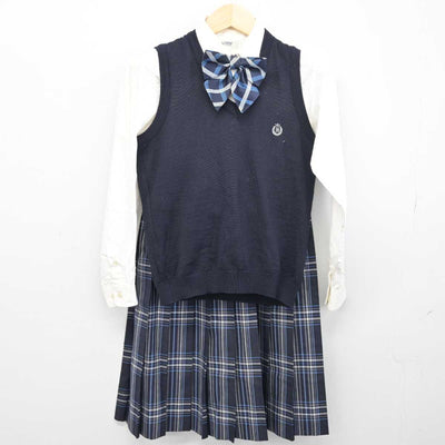 【中古】福岡県 柏陵高等学校 女子制服 5点 (ブレザー・シャツ・ニットベスト・スカート) sf049002