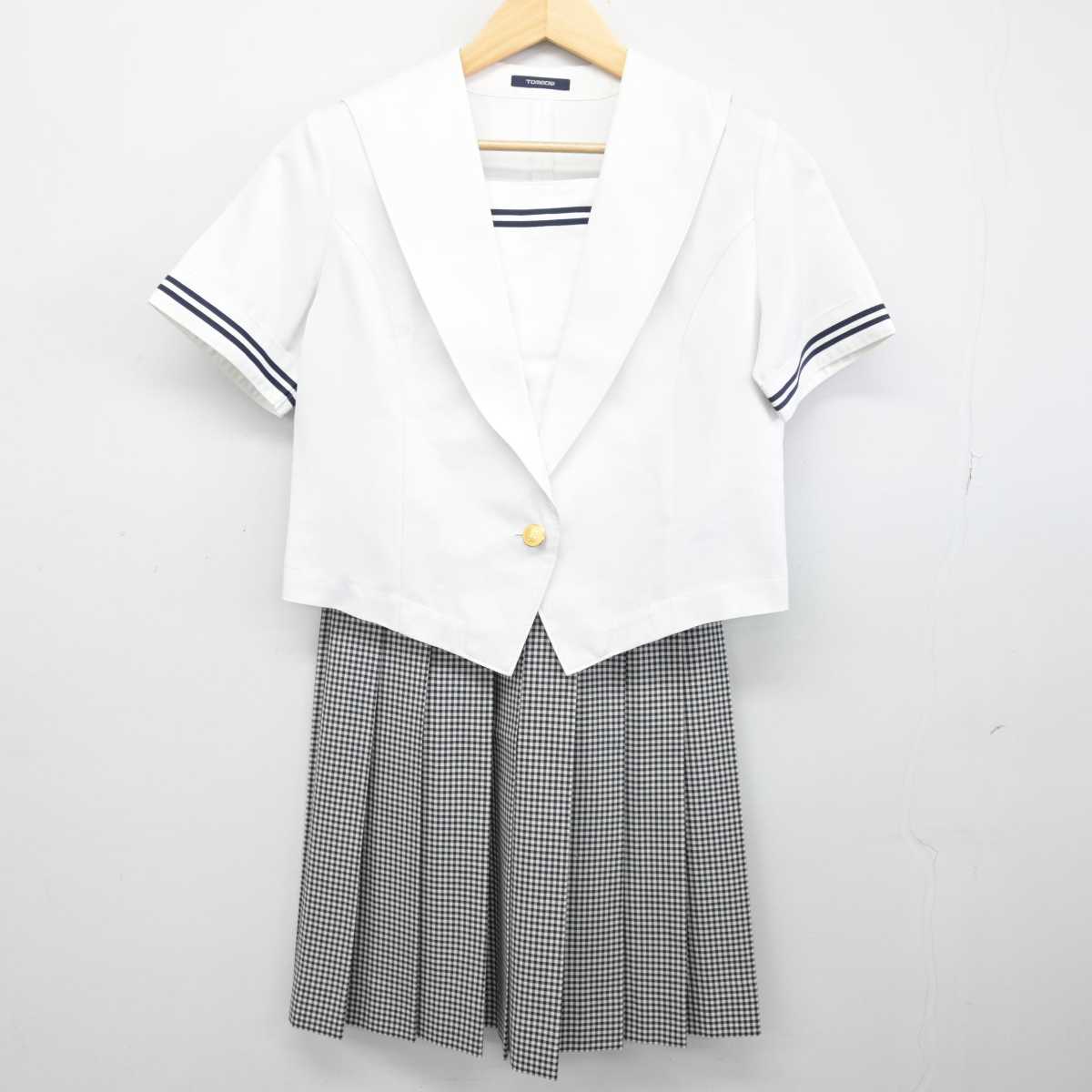 【中古】秋田県 由利高等学校 女子制服 3点 (セーラー服・スカート) sf049006