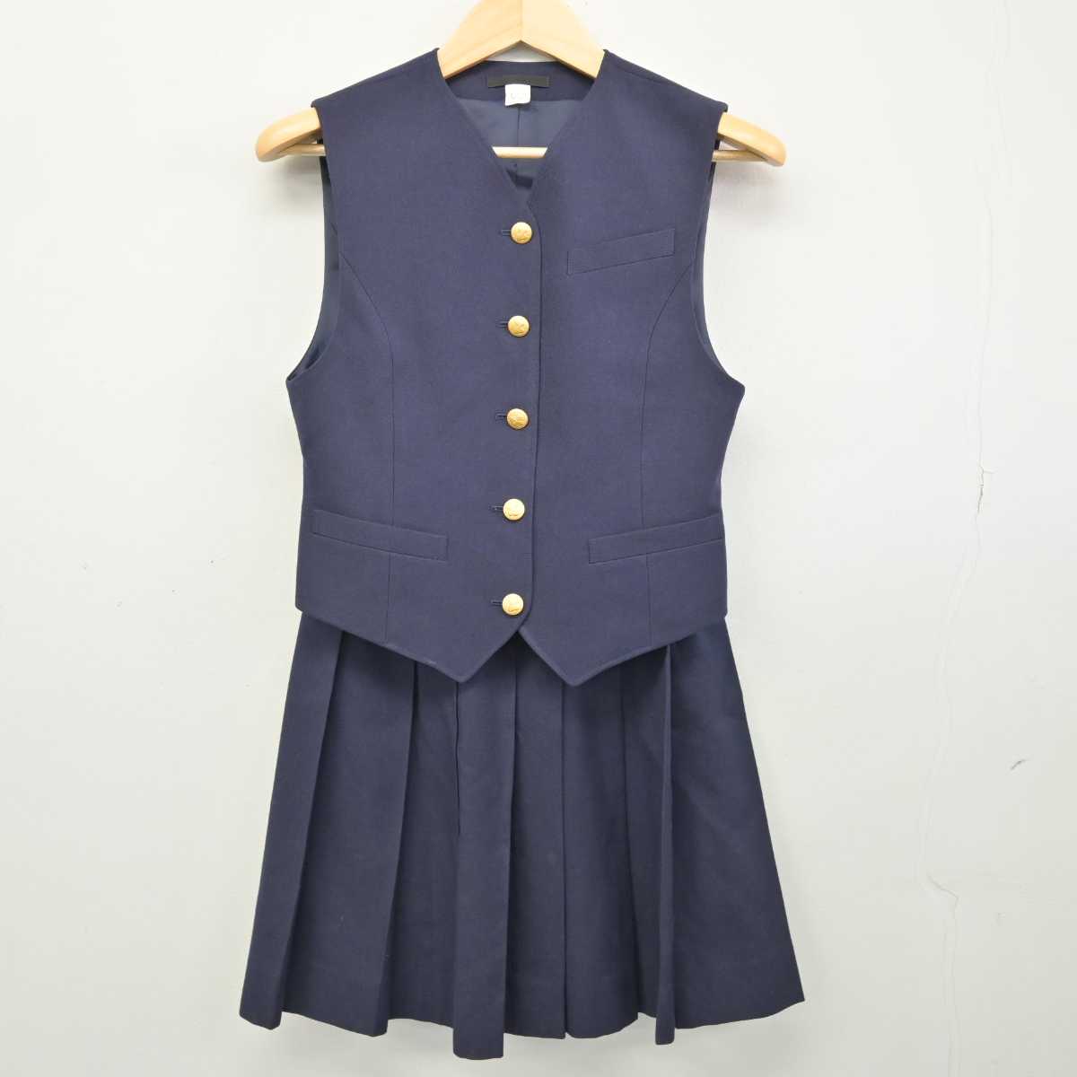 【中古】埼玉県 川越南高等学校 女子制服 4点 (ブレザー・ベスト・スカート) sf049026