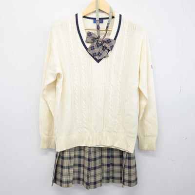 【中古】埼玉県 川越南高等学校 女子制服 4点 (ニット・ニットベスト・スカート) sf049027