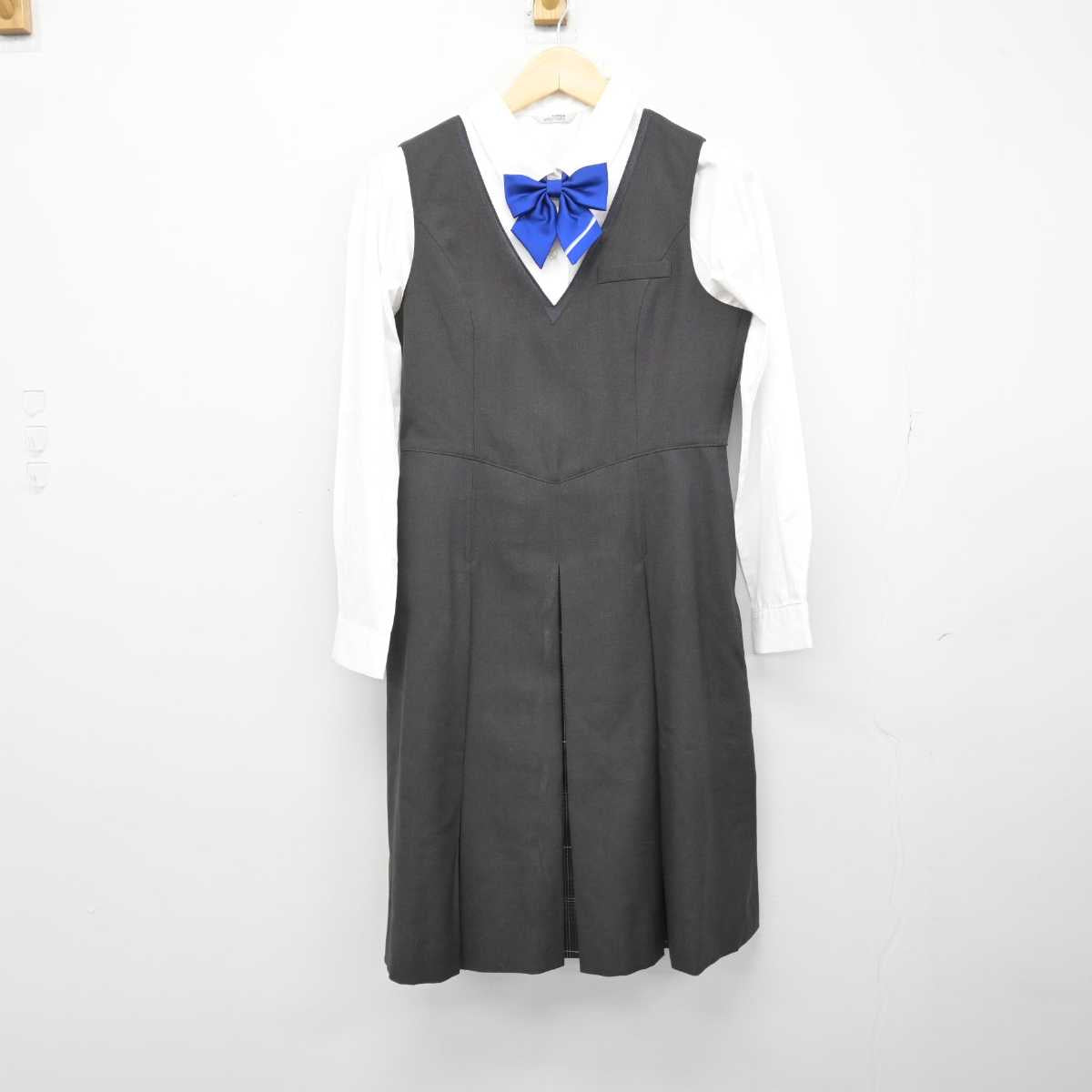 【中古】京都府 ノートルダム女学院高等学校 女子制服 4点 (ブレザー・シャツ・ジャンパースカート) sf049057