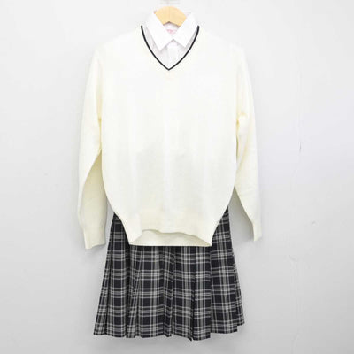 【中古】埼玉県 滑川総合高等学校 女子制服 4点 (ニット・ベスト・シャツ・スカート) sf049108