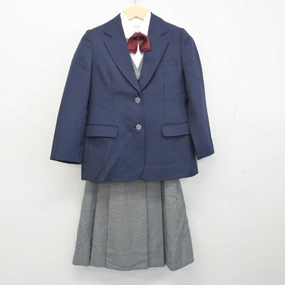 【中古】北海道 札幌市立厚別中学校 女子制服 5点 (ブレザー・ベスト・シャツ・スカート) sf049109