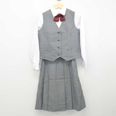 【中古】北海道 札幌市立厚別中学校 女子制服 5点 (ブレザー・ベスト・シャツ・スカート) sf049109