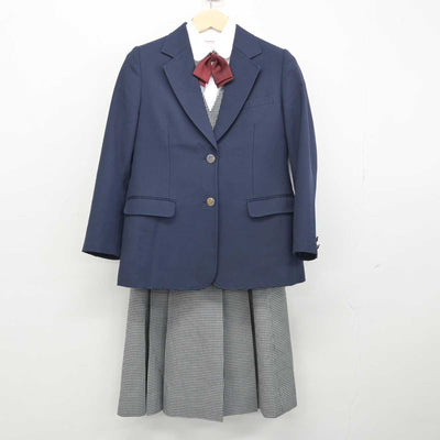 【中古】北海道 札幌市立厚別中学校 女子制服 5点 (ブレザー・ベスト・シャツ・スカート) sf049110