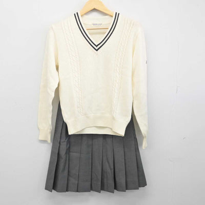 【中古】東京都 専修大学附属高等学校 女子制服 2点 (ニット・スカート) sf049120