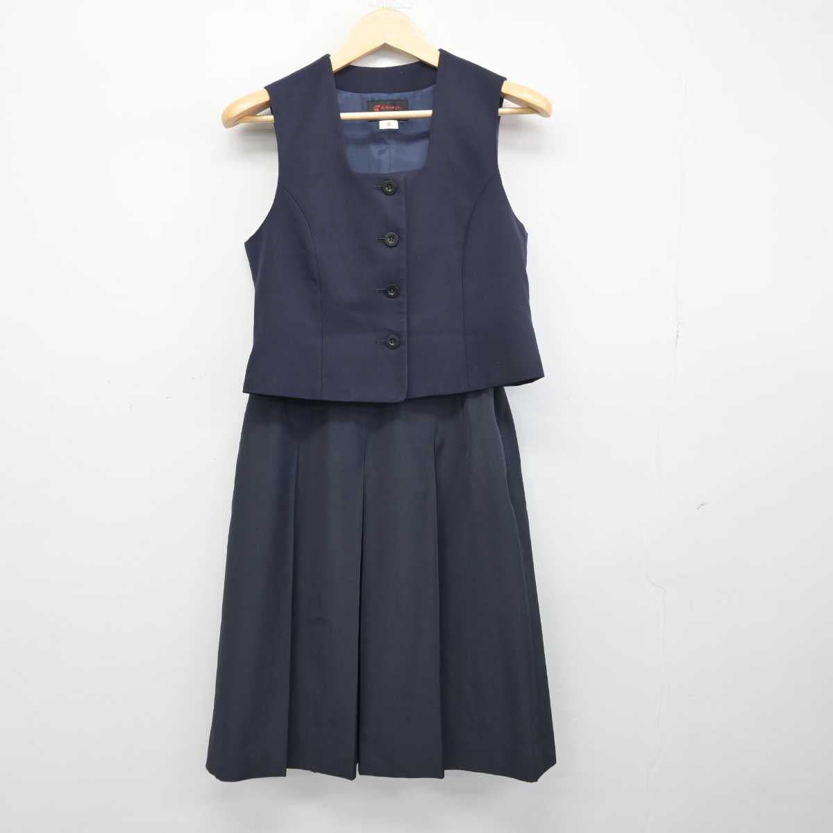 【中古】福岡県 城南高等学校 女子制服 2点 (ベスト・スカート) sf049129