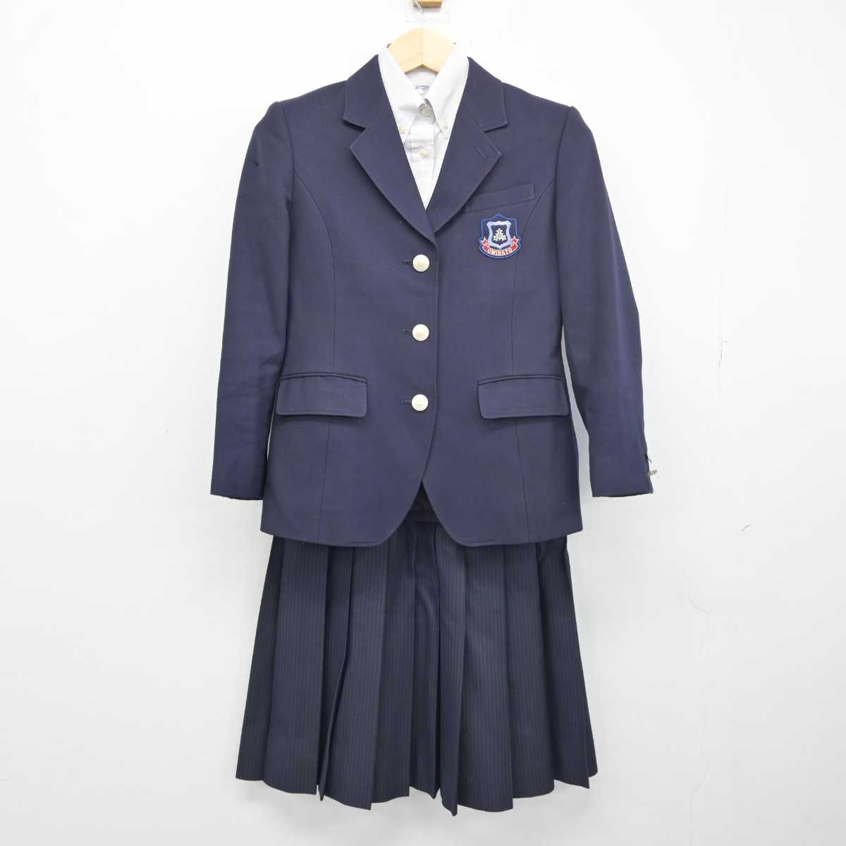 【中古】青森県 大湊高等学校 女子制服 3点 (ブレザー・シャツ・スカート) sf049137