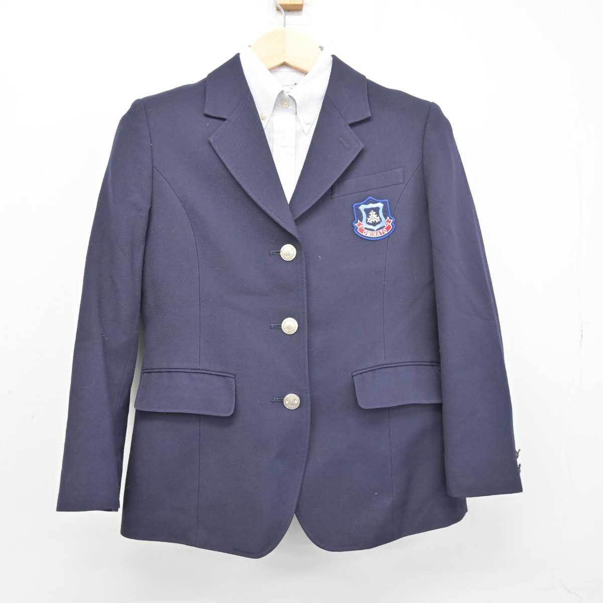 【中古】青森県 大湊高等学校 女子制服 2点 (ブレザー・シャツ) sf049138