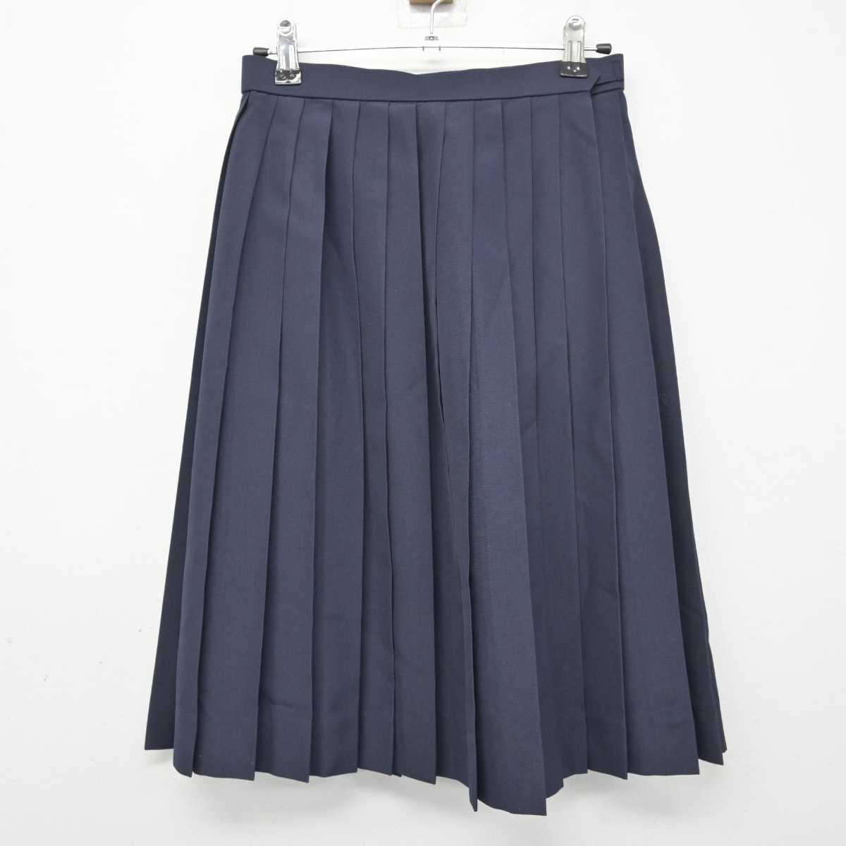 【中古】福岡県 福岡県立明善高等学校 女子制服 3点 (ニットベスト・シャツ・スカート) sf049145