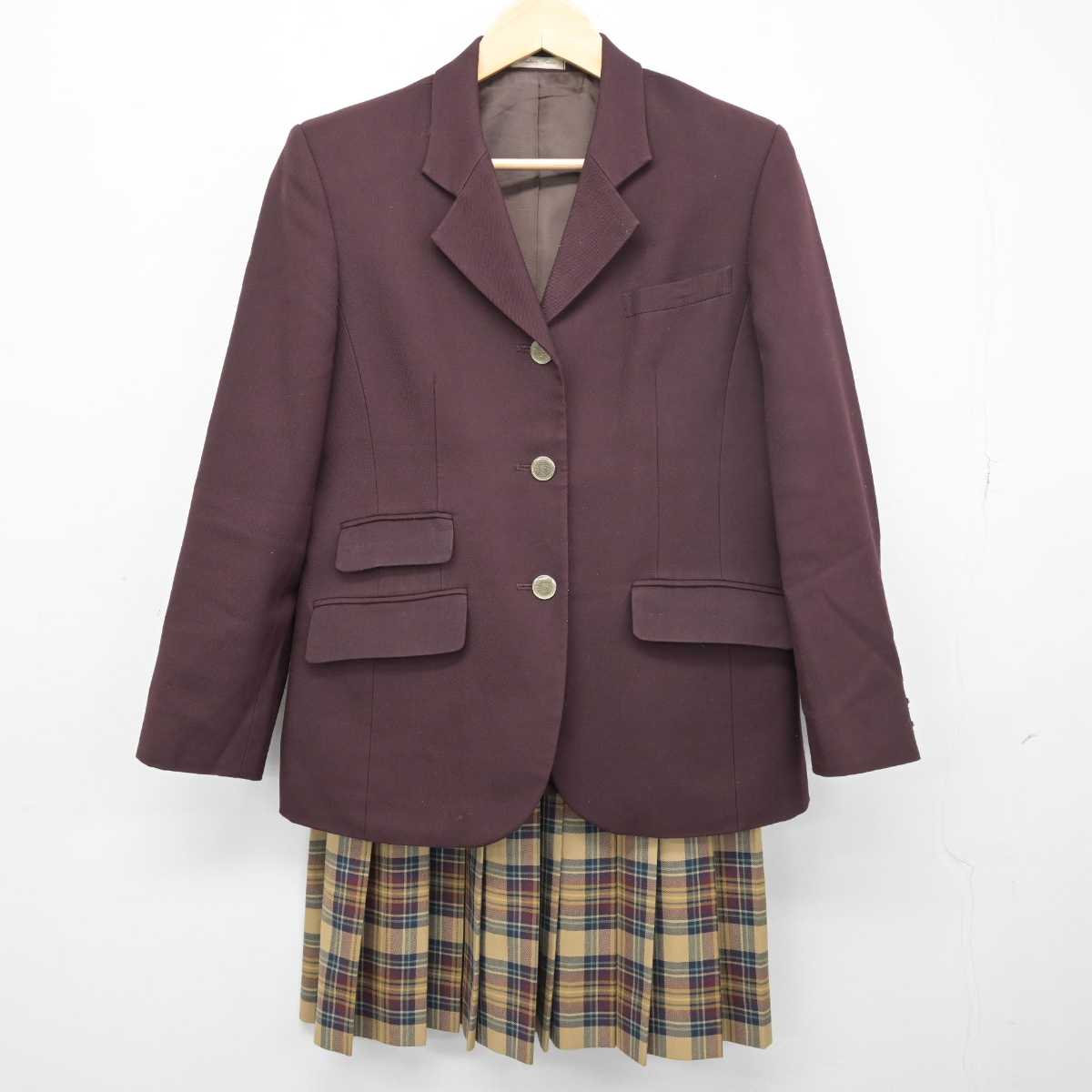 【中古】福島県 仁愛高等学校 女子制服 3点 (ブレザー・ベスト・スカート) sf049149