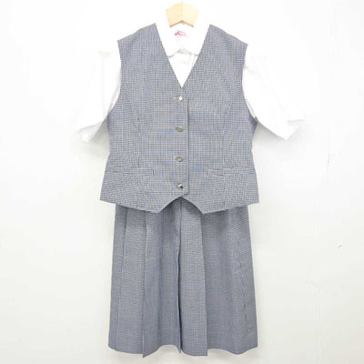 【中古】北海道 札幌市立厚別中学校 女子制服 3点 (ベスト・シャツ・スカート) sf049165