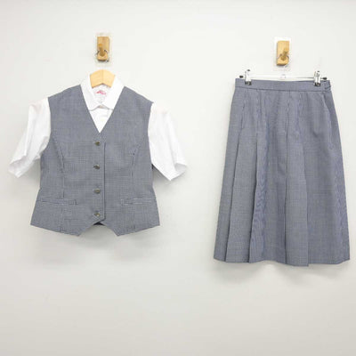 【中古】北海道 札幌市立厚別中学校 女子制服 3点 (ベスト・シャツ・スカート) sf049165