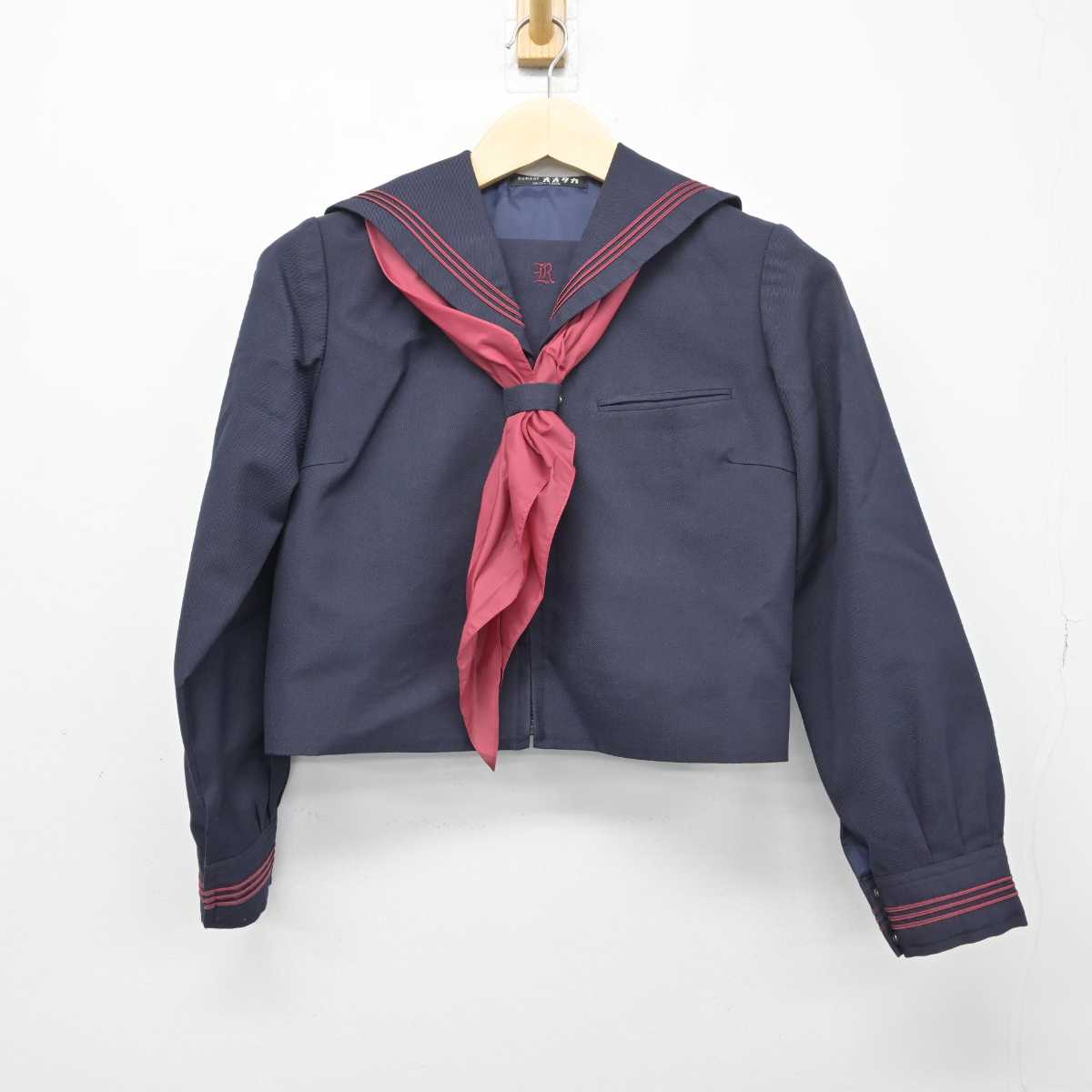 【中古】東京都 両国中学校 女子制服 3点 (セーラー服・ジャンパースカート) sf049189