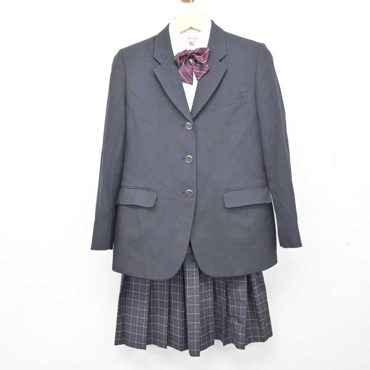 【中古】東京都 二之江中学校 女子制服 5点 (ブレザー・ニット・シャツ・スカート) sf049209