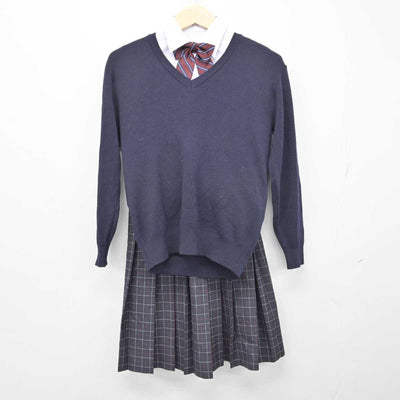 【中古】東京都 二之江中学校 女子制服 5点 (ブレザー・ニット・シャツ・スカート) sf049209