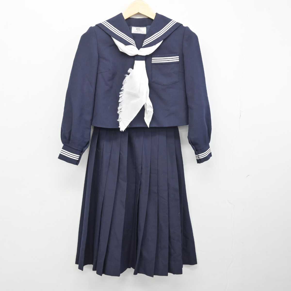 【中古】広島県 高西中学校 女子制服 3点 (セーラー服・スカート) sf049248