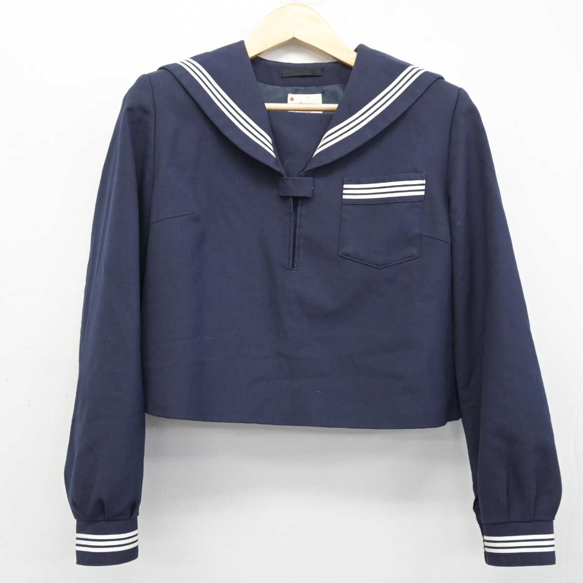 【中古】広島県 高西中学校 女子制服 2点 (セーラー服・ニット) sf049250