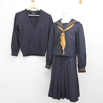 【中古】東京都 関東国際高等学校 女子制服 4点 (セーラー服・ニット・スカート) sf049252