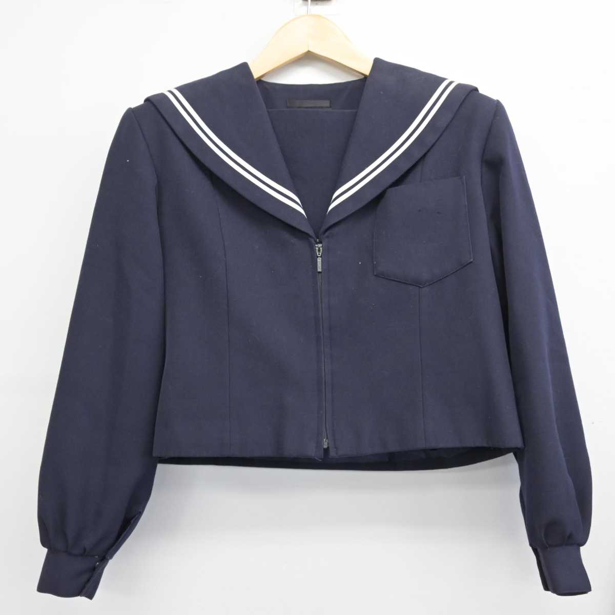 中古】愛知県 志賀中学校 女子制服 2点 (セーラー服・スカート 