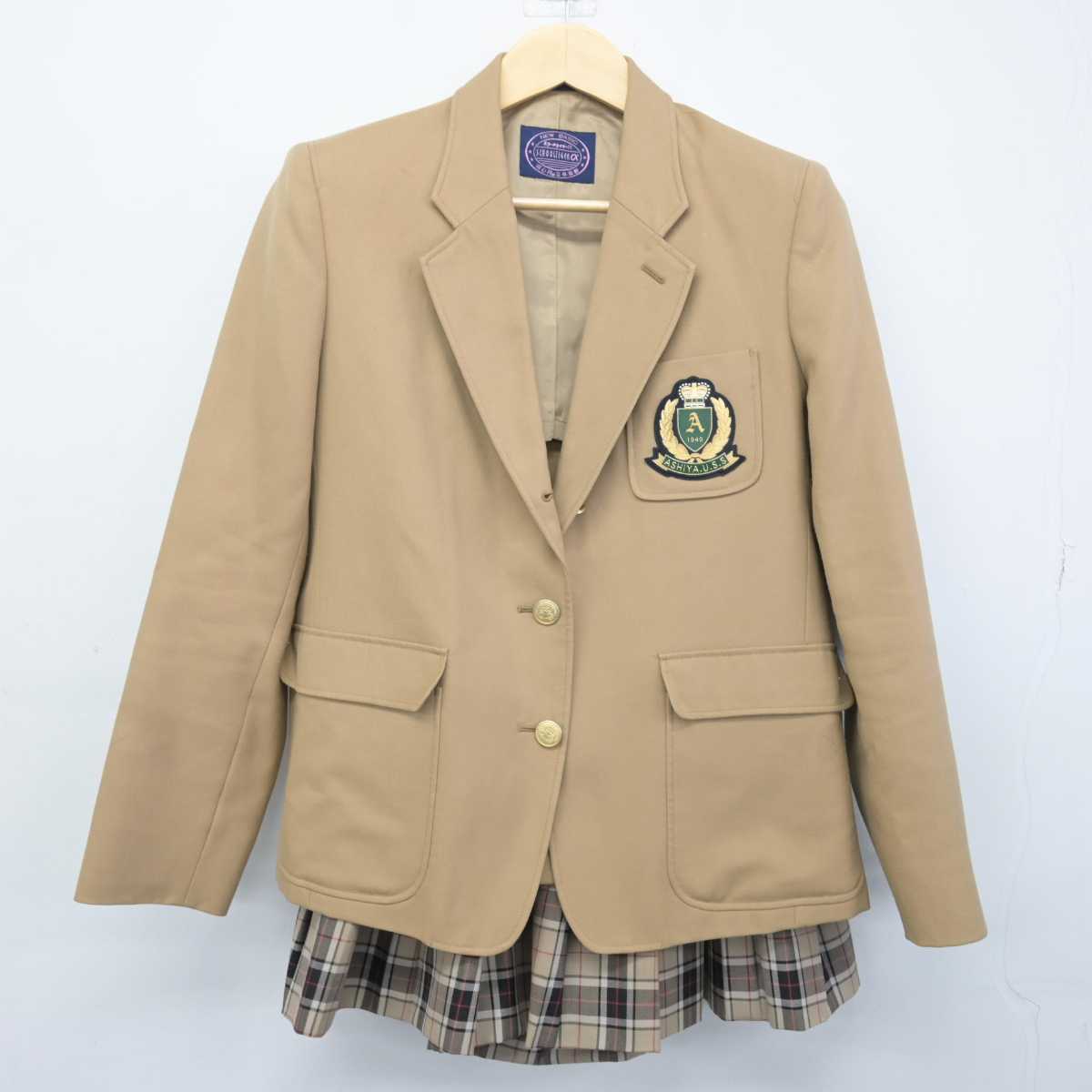 【中古】兵庫県 芦屋高等学校 女子制服 2点 (ブレザー・スカート) sf049292