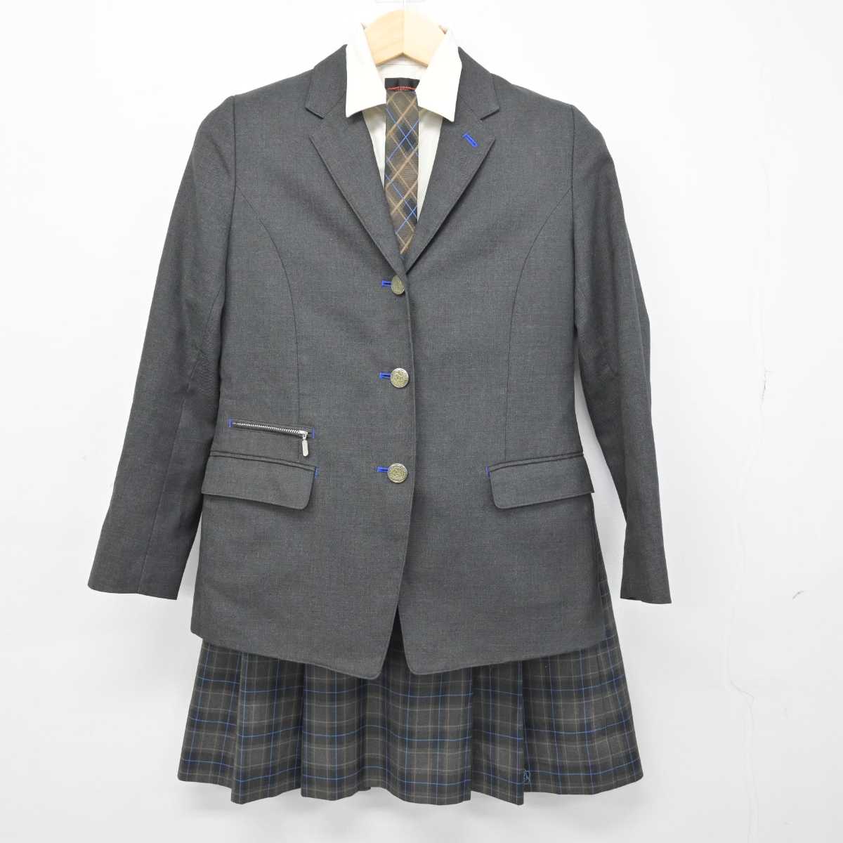 【中古】東京都 安田学園高等学校 女子制服 6点 (ブレザー・シャツ・スカート) sf049306