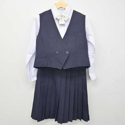 【中古】愛知県 岡崎北高等学校 女子制服 5点 (ブレザー・ベスト・スカート・スカート) sf049313