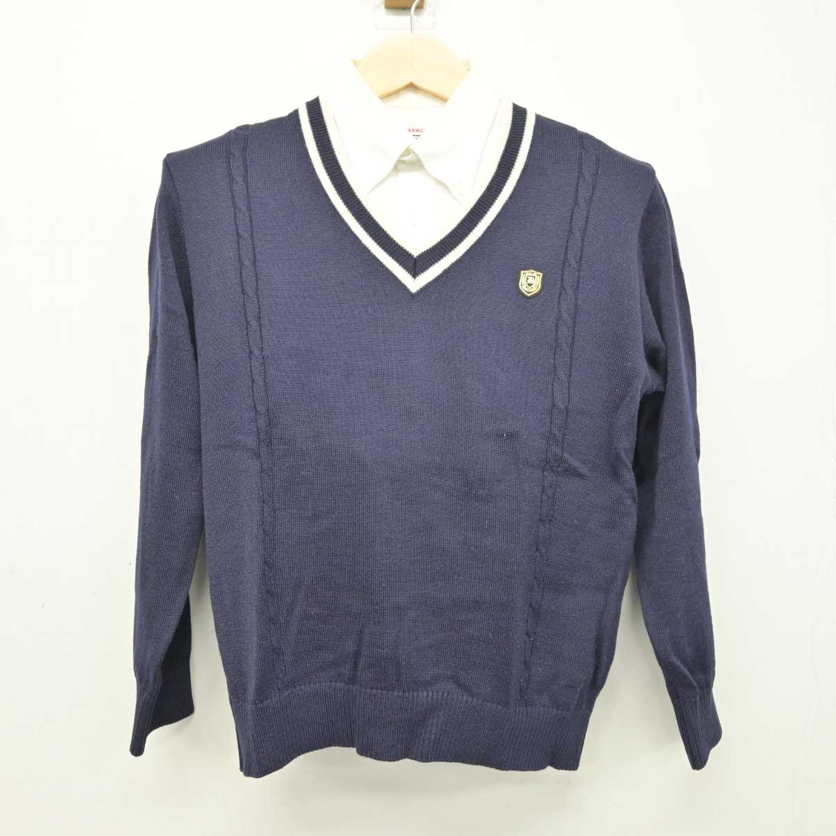 【中古】大阪府 大商学園高等学校 男子制服 2点 (ニット・シャツ) sf049332