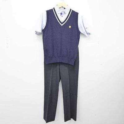 【中古】大阪府 大商学園高等学校 男子制服 3点 (ニットベスト・シャツ・ズボン) sf049333