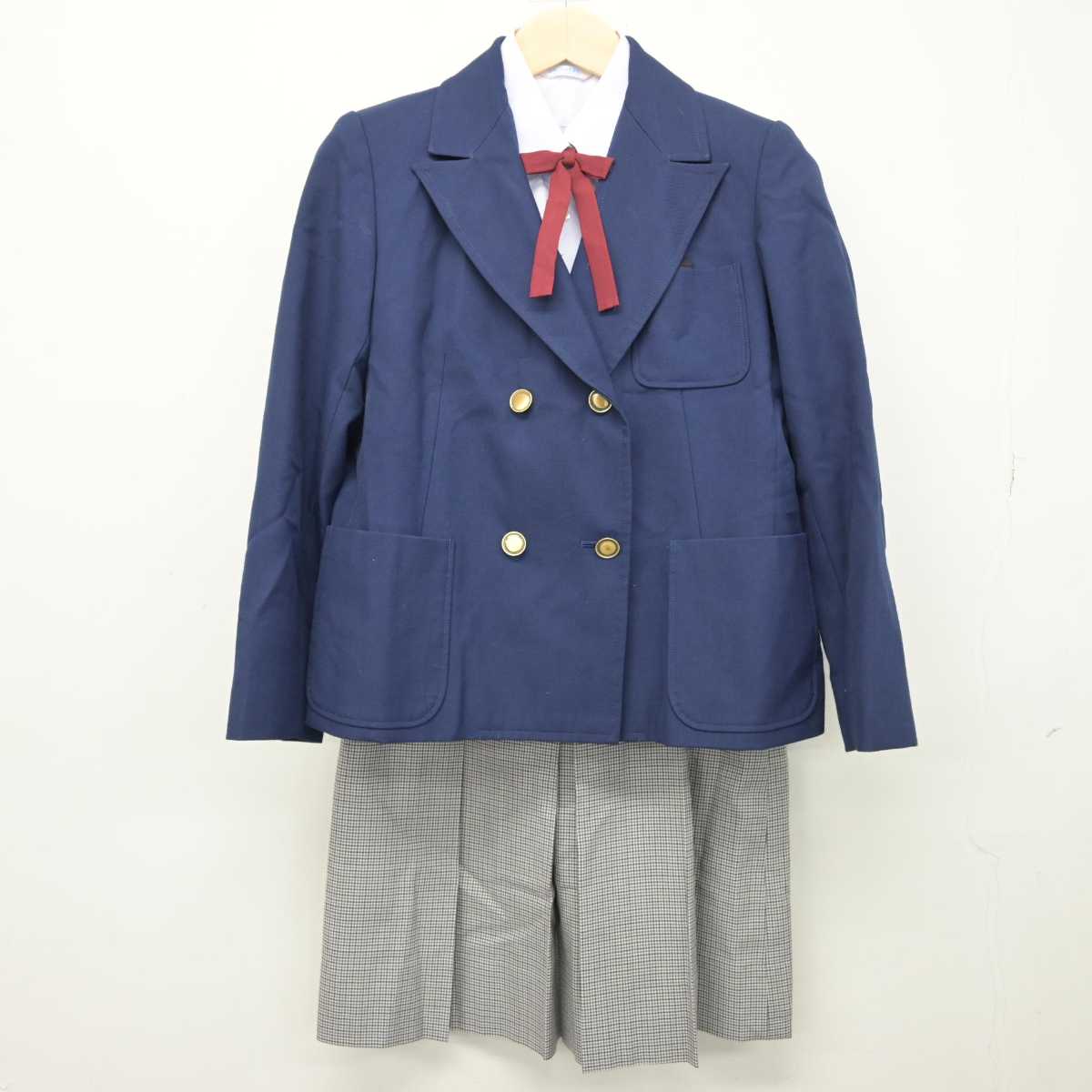 【中古】兵庫県 本山南中学校 女子制服 5点 (ブレザー・シャツ・スカート) sf049335