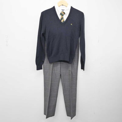 【中古】岐阜県 岐阜工業高等学校 男子制服 5点 (ブレザー・ニット・シャツ・ズボン) sf049350