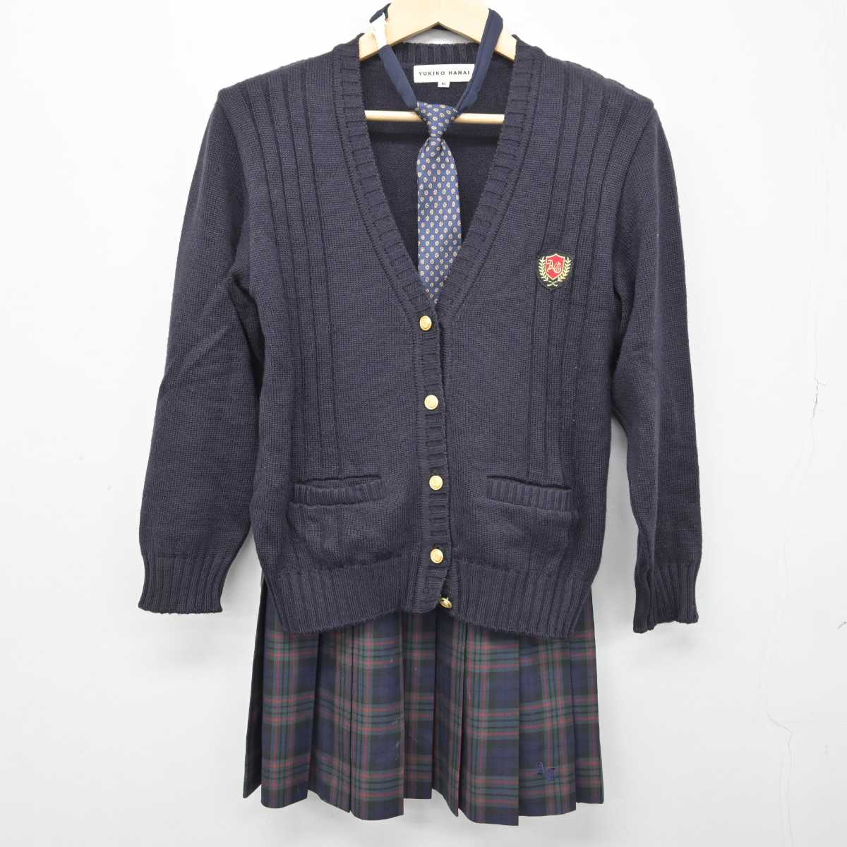 【中古】愛知県 安城学園高等学校 女子制服 3点 (ニット・スカート) sf049362