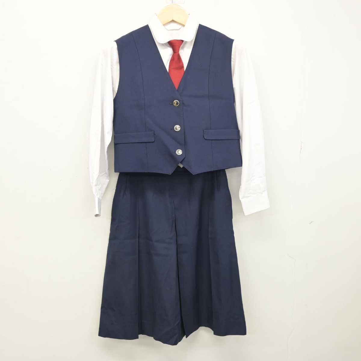 【中古】愛知県 豊野高等学校 女子制服 6点 (ブレザー・シャツ・ベスト・スカート) sf049390