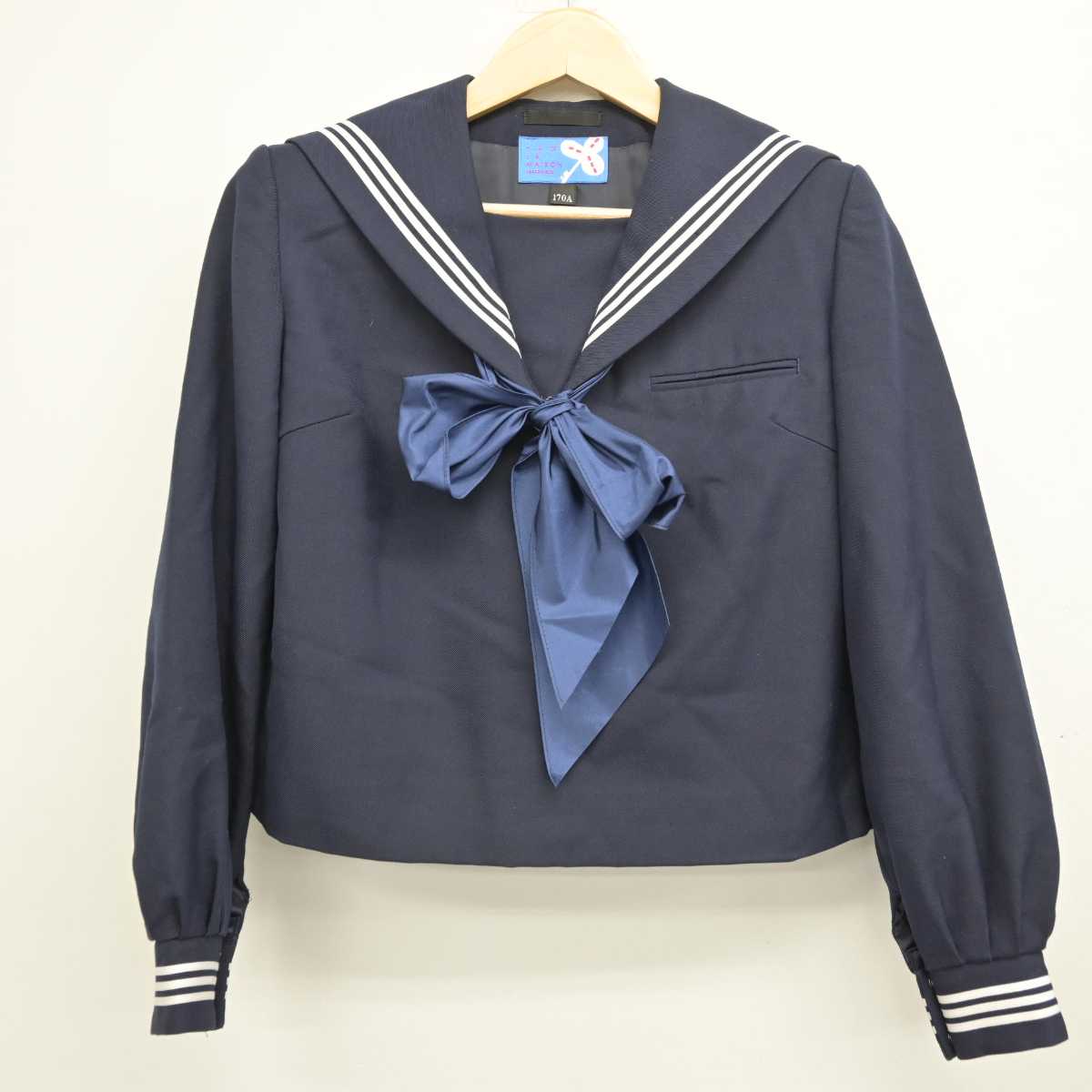 【中古】香川県 龍雲中学校 女子制服 4点 (セーラー服・スカート) sf049401