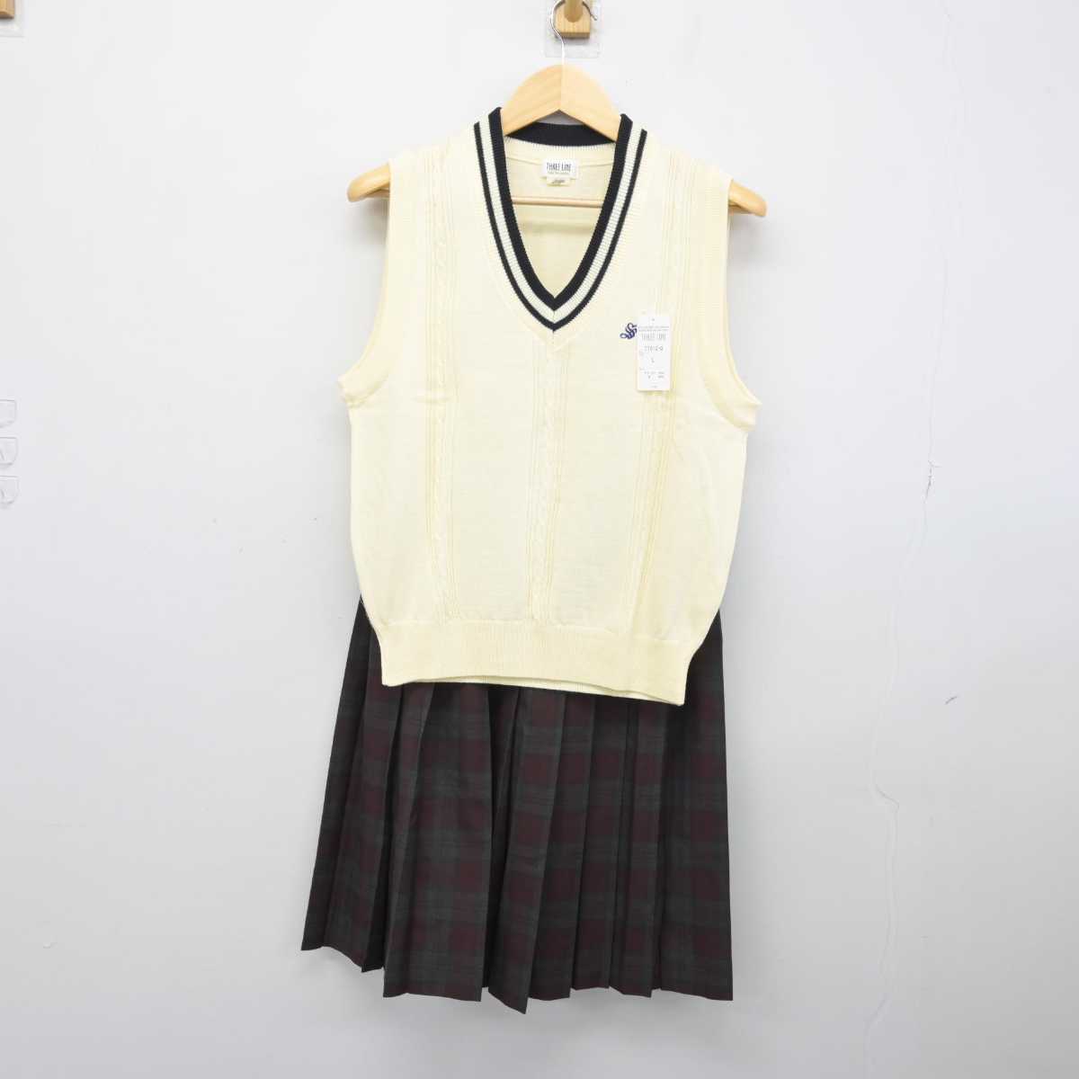 【中古】埼玉県 志木第二中学校 女子制服 5点 (ブレザー・ニットベスト・スカート) sf049422