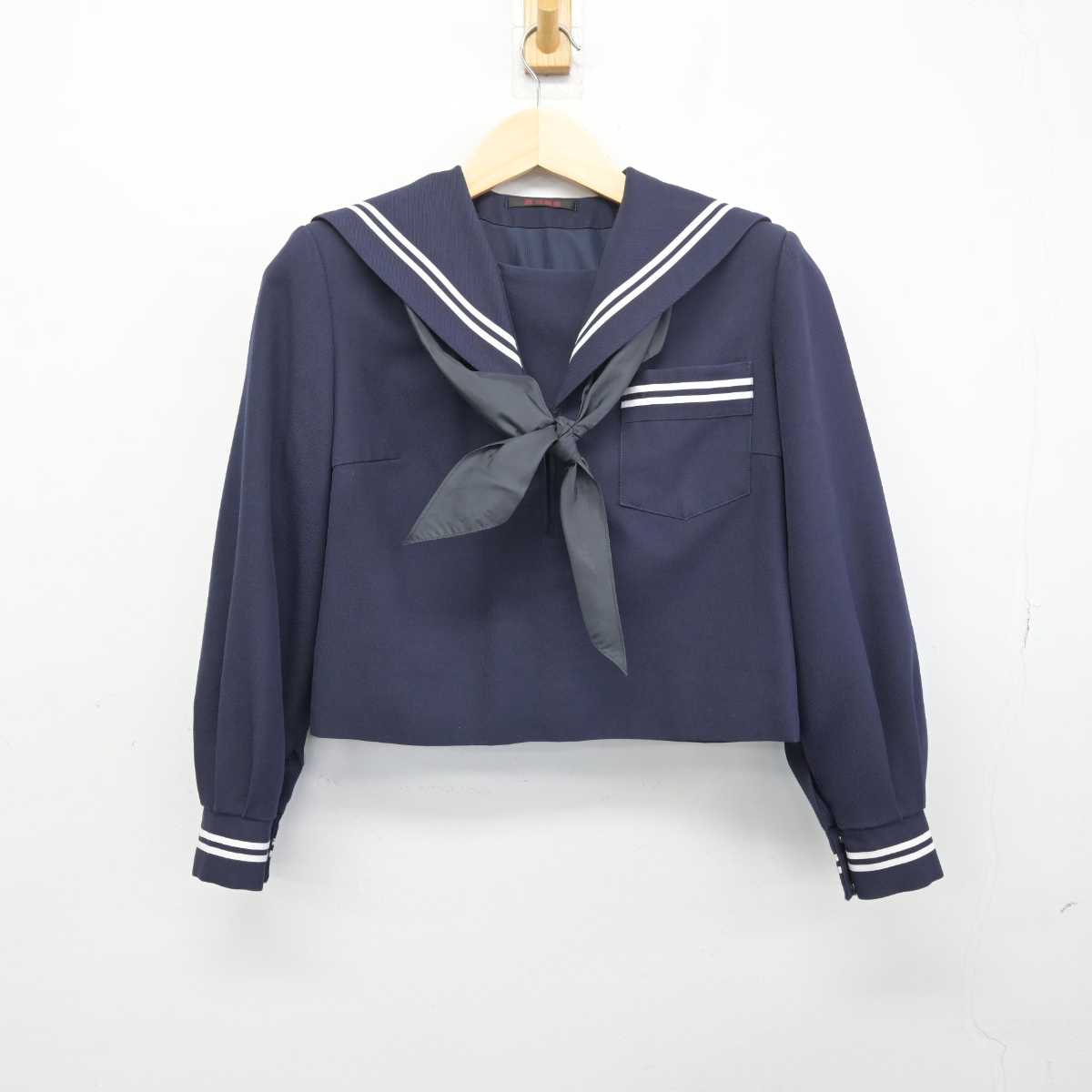 【中古】静岡県 富士中学校 女子制服 4点 (セーラー服・スカート) sf049440