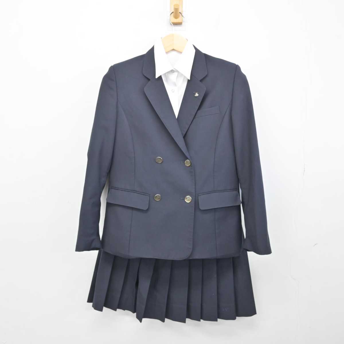 【中古】埼玉県 鴻巣高等学校 女子制服 4点 (ブレザー・ニット・シャツ・スカート) sf049442