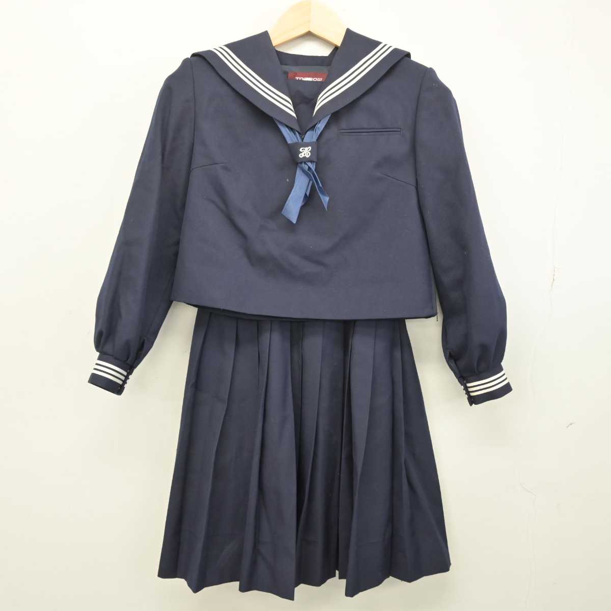 【中古】神奈川県 山王中学校 女子制服 5点 (セーラー服・スカート) sf049449
