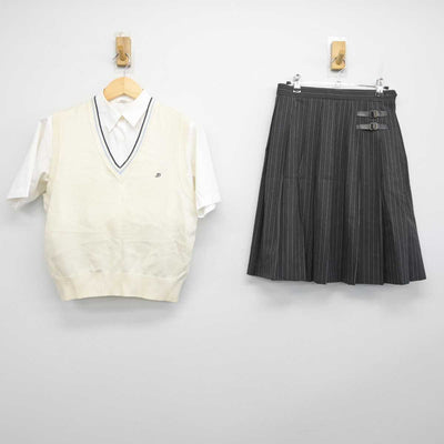 【中古】東京都 郁文館高等学校 女子制服 3点 (シャツ・ニットベスト・スカート) sf049472