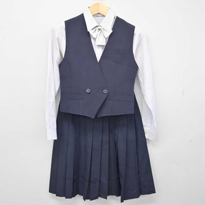 【中古】愛知県 岡崎北高等学校 女子制服 6点 (ブレザー・シャツ・ベスト・スカート) sf049473