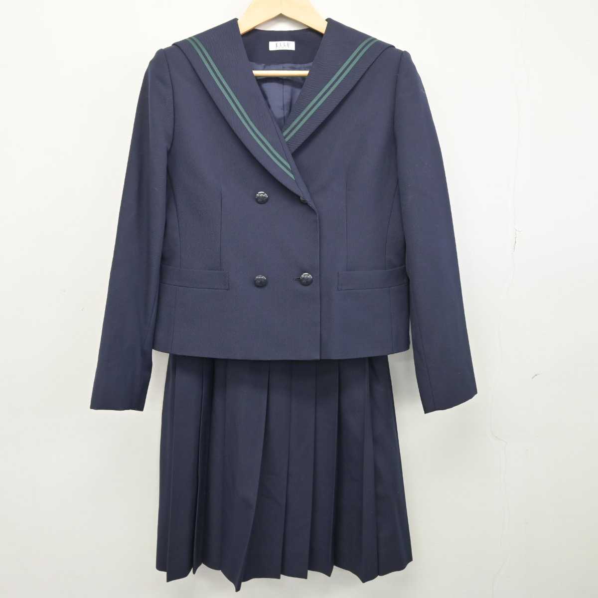 【中古】福島県 西袋中学校 女子制服 2点 (セーラー服・スカート) sf049525