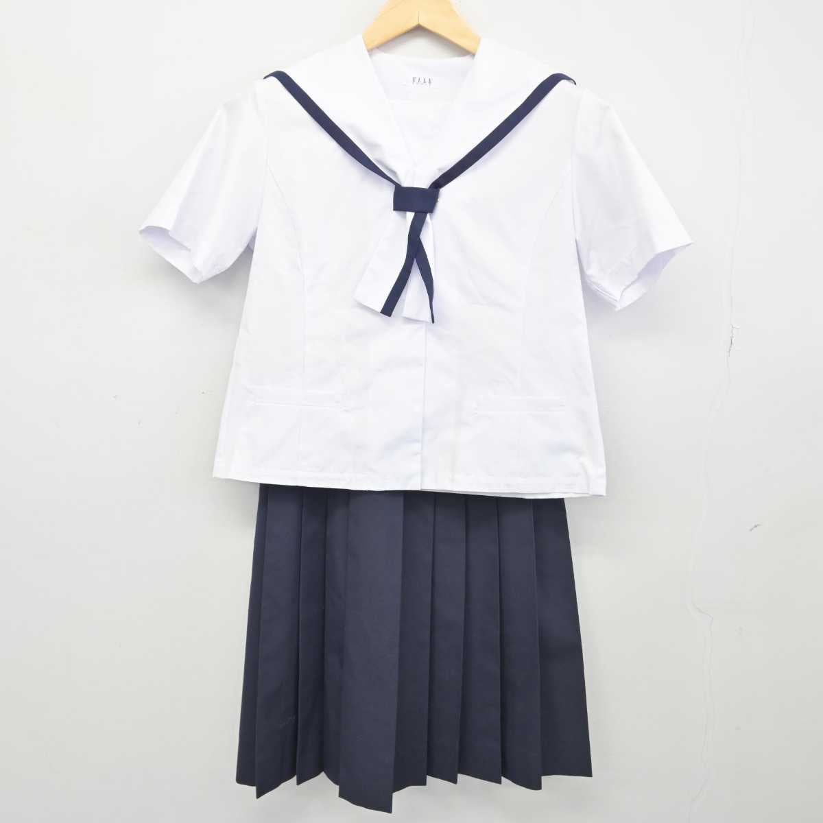 【中古】福島県 西袋中学校 女子制服 3点 (セーラー服・セーラー服・スカート) sf049526