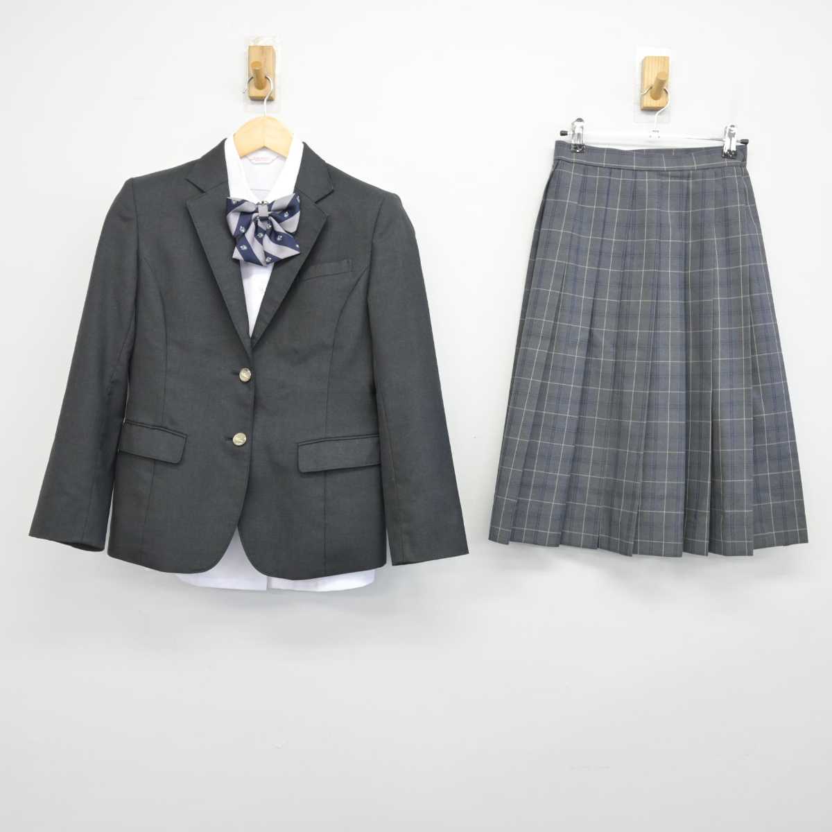 【中古】福岡県 青豊高等学校 女子制服 4点 (ブレザー・シャツ・スカート) sf049527